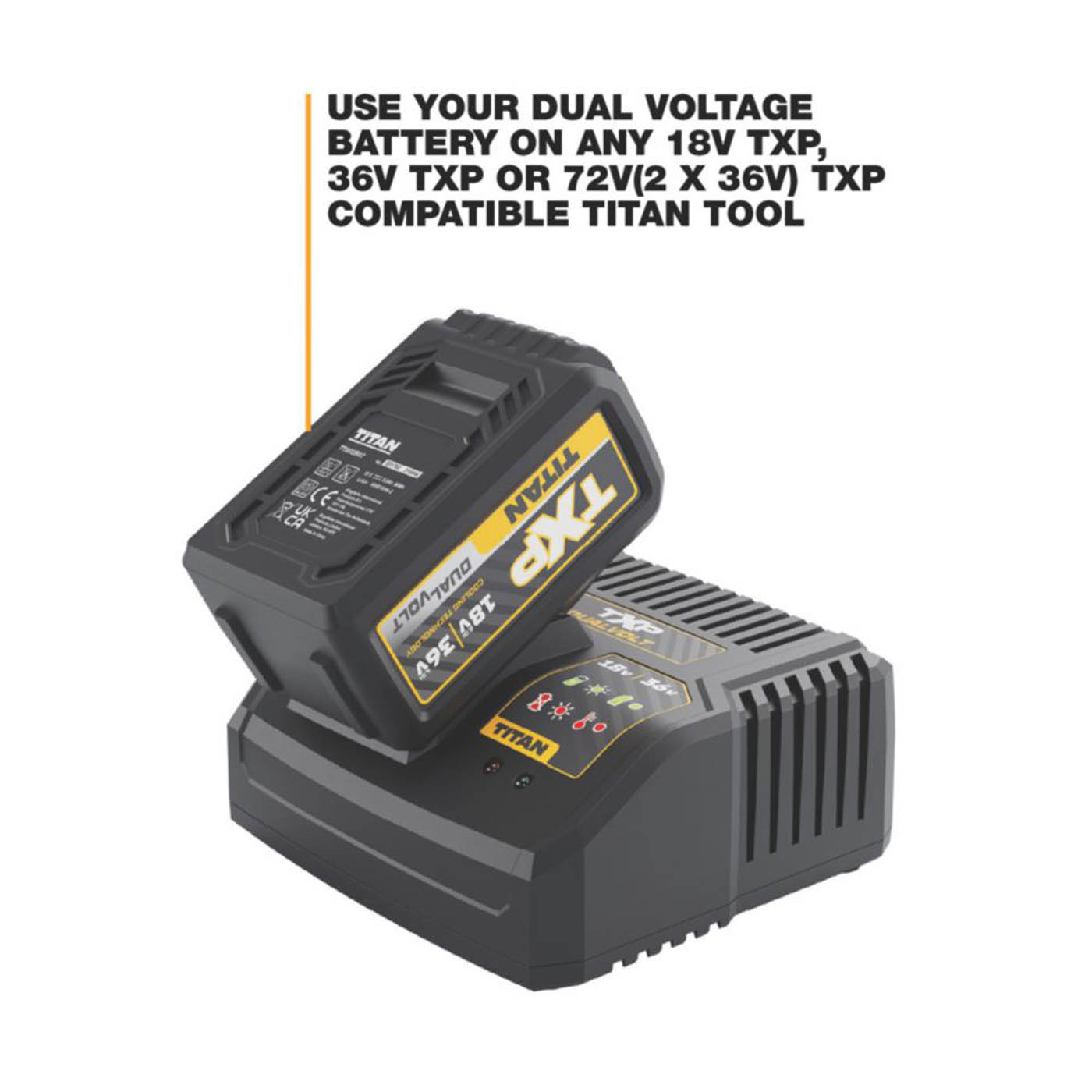 Titan Battery And Charger Set TTT1240BAT/TTB1242CHR 18/36V 4.0/8.0Ah Li-Ion TXP - Image 4