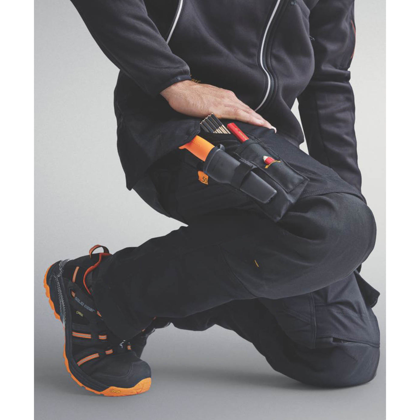 Snickers Work Trousers Mens Slim Fit Black Stretch Multi Pockets Cargo 38W 35L - Image 3