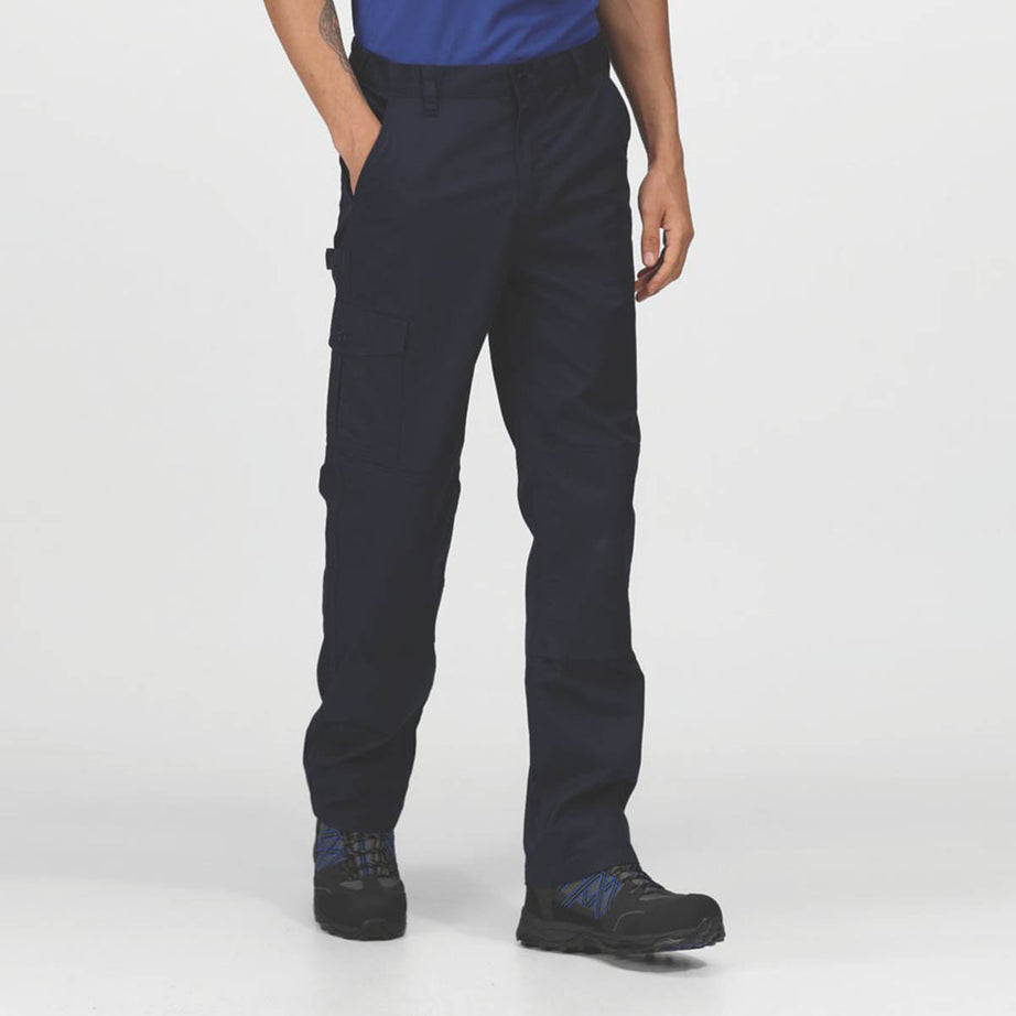 Regatta Work Trousers Mens Pro Cargo Classic Fit Navy Multi Pockets 30W 29L - Image 3