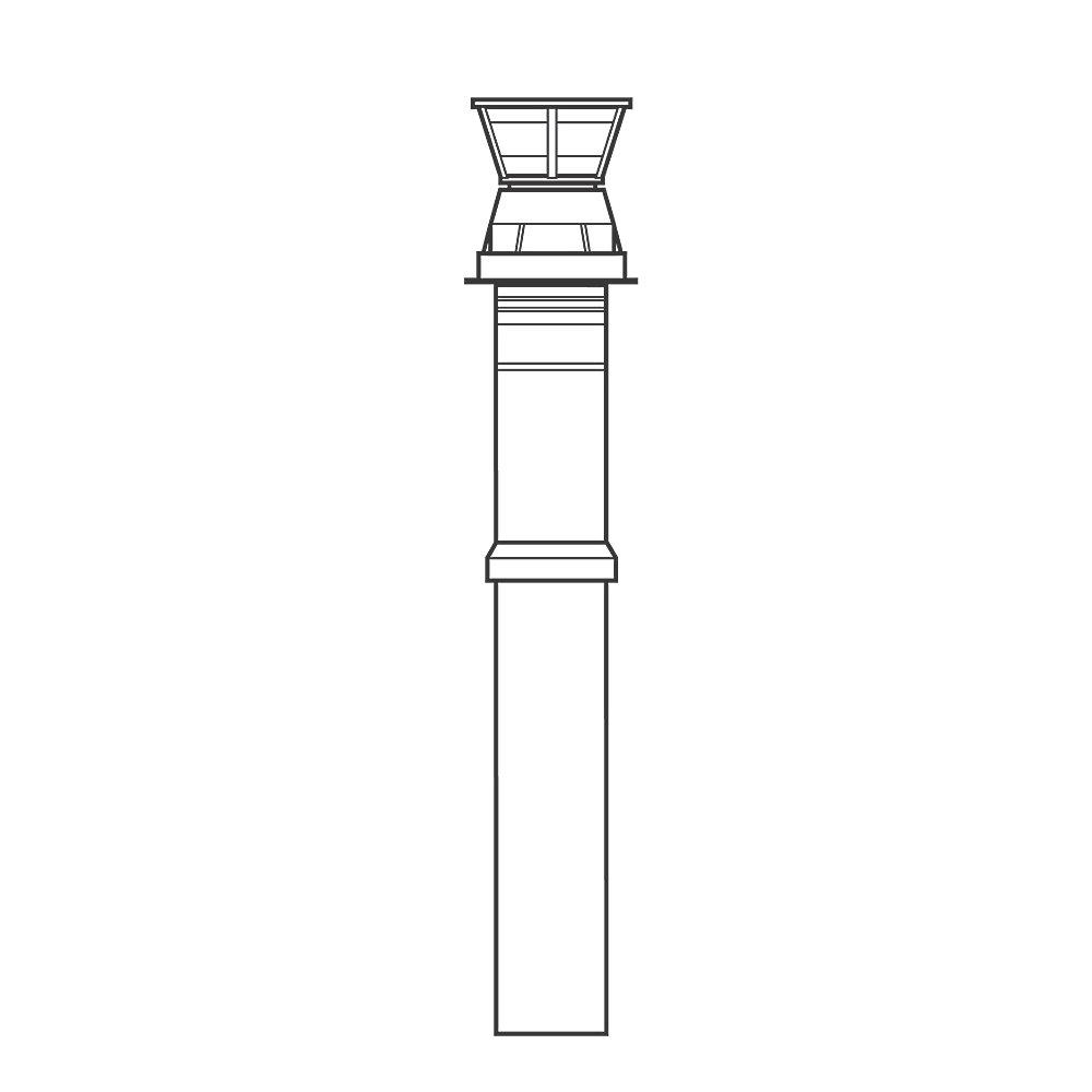 Baxi Vertical Flue Terminal 60/100 Black For Duo-Tec And Megaflo Boilers - Image 2