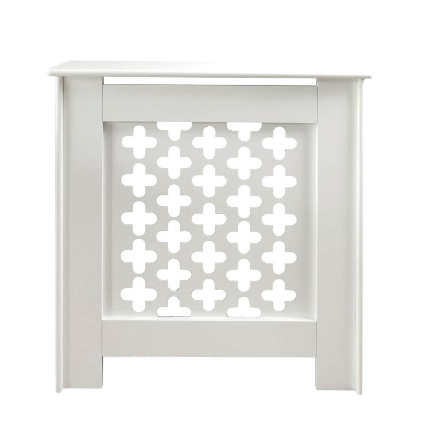 Victorian Radiator Cover Matt White Cross Pattern Slats 820mm x 210mm x 868mm - Image 2
