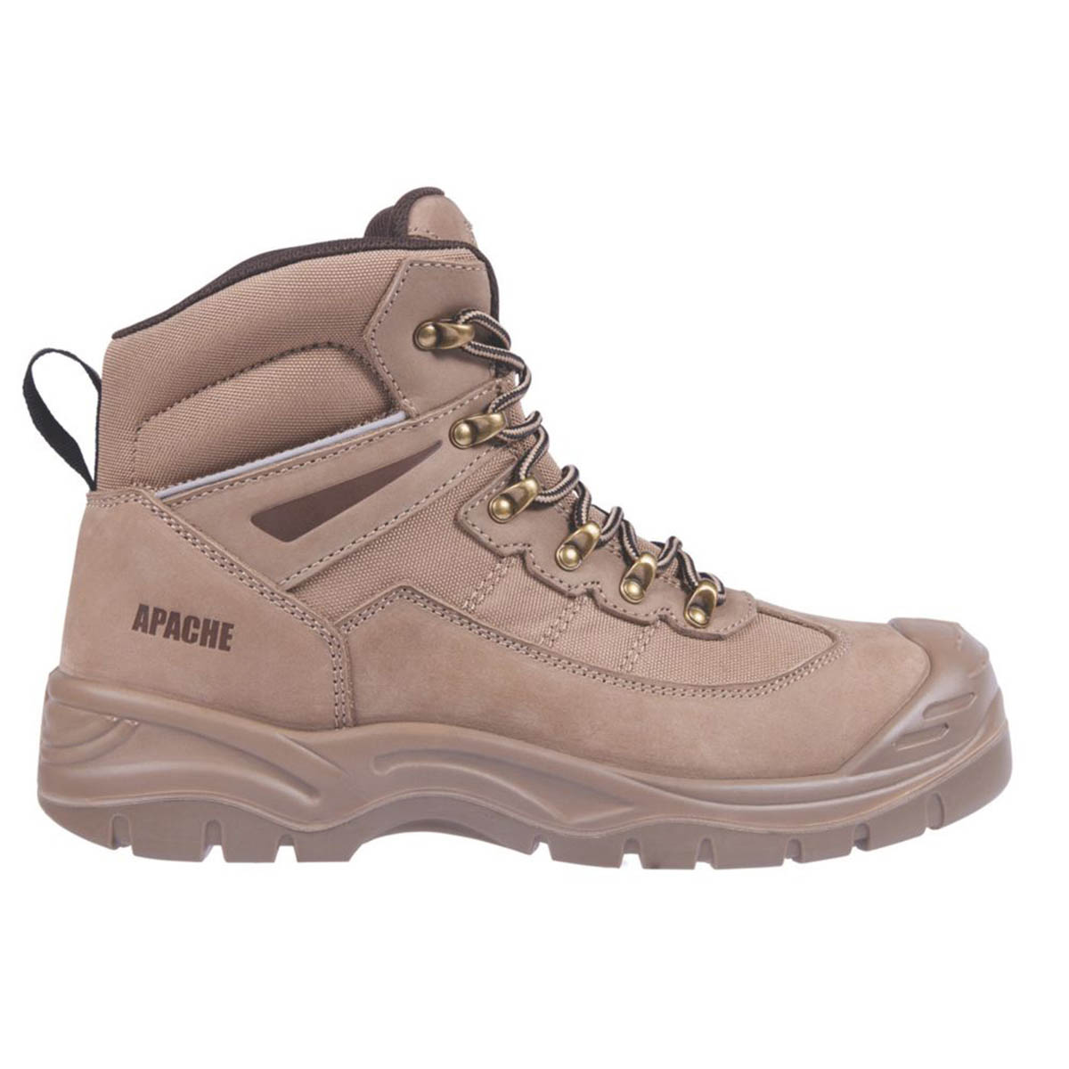 Apache Safety Boots Mens Standard Fit Stone Leather Work Shoes Steel Toe Size 7 - Image 3