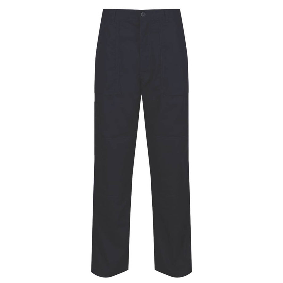 Regatta Mens Work Trousers Navy Water-Repellent Finish Pockets 34" W 33" L - Image 1