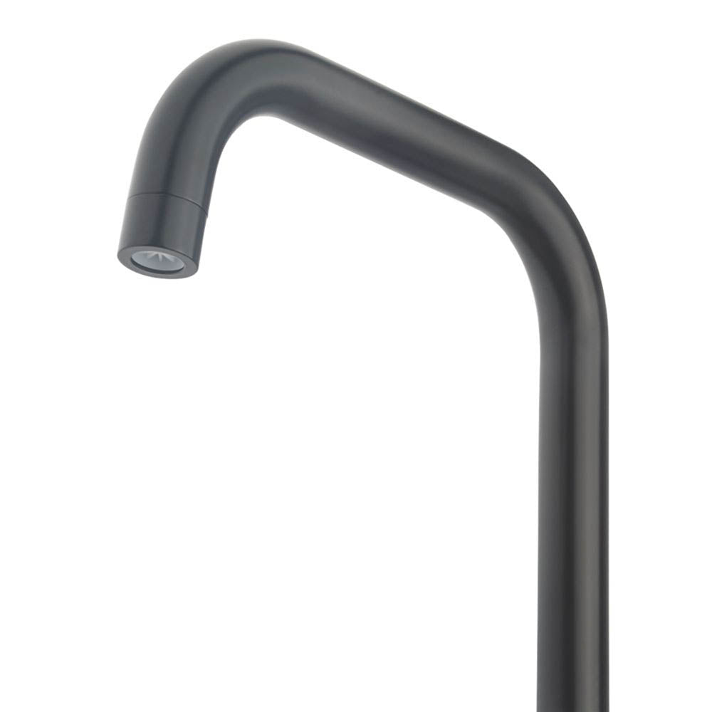 Swirl Kitchen Sink Tap Mono Mixer Black Double Lever Swivel Spout Brass Faucet - Image 2
