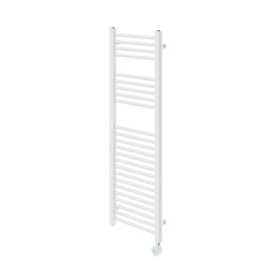 Flomasta Towel Radiator Electric White Flat Pre-Filled Warmer 1200x400mm 853BTU - Image 1