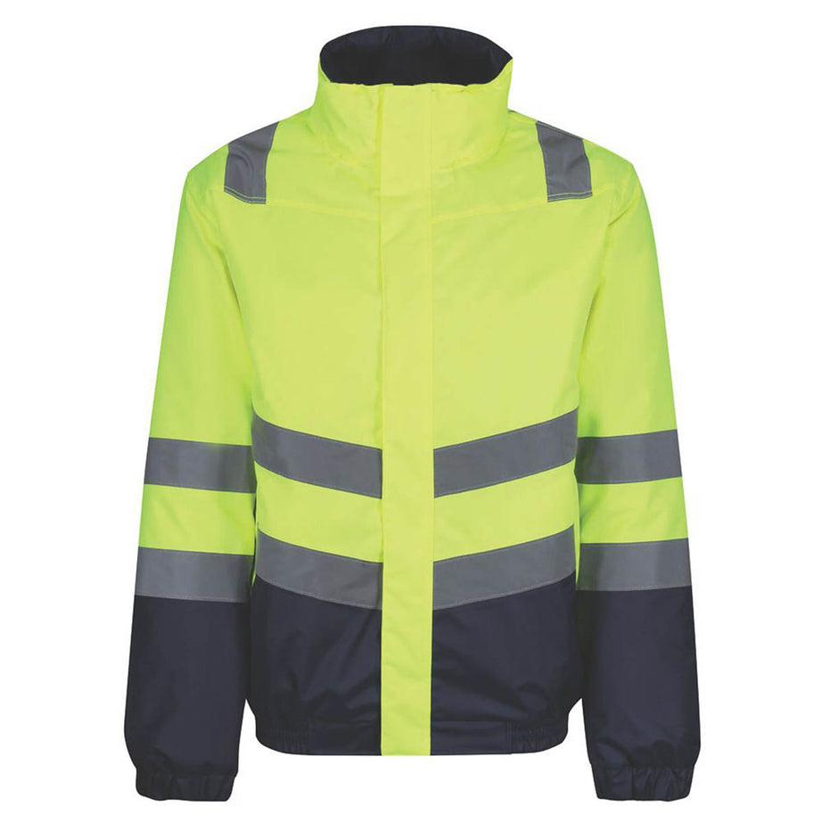 Regatta Hi Vis Bomber Jacket Yellow Windproof Waterproof Medium 45" Chest - Image 1