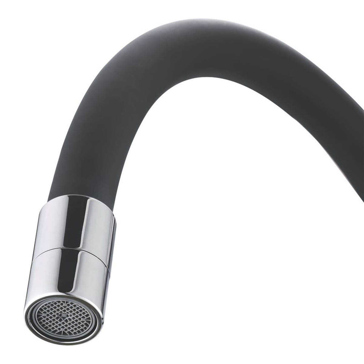 Kitchen Sink Tap Mono Mixer Chrome Black Single Lever Swivel Spout Modern Faucet - Image 4