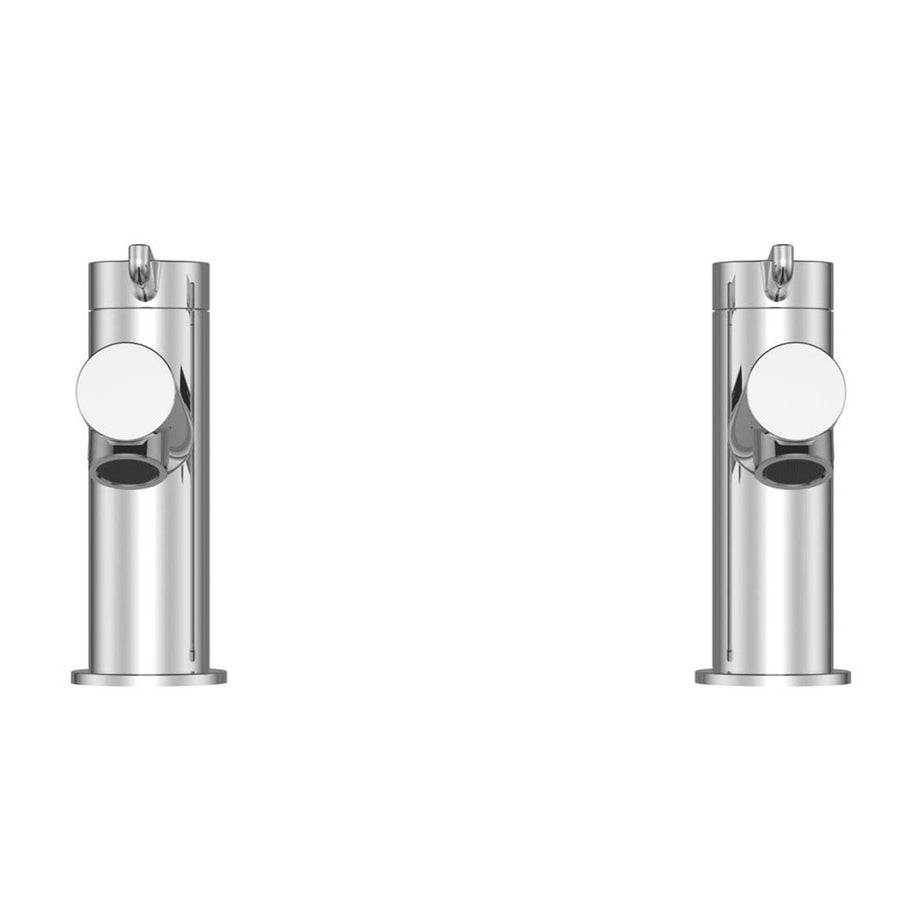 Swirl Bathroom Basin Pillar Taps Chrome Lever 1/4 Turn Operation Hot Cold Pair - Image 2