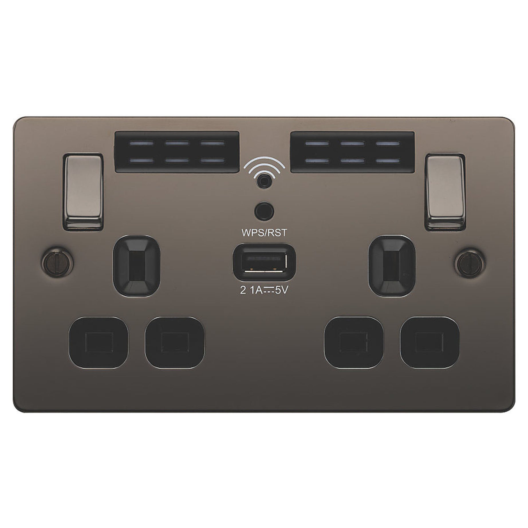 LAP WiFi Extender Socket Double Switch USB Port 13A 2 Gang Single Pole 240 V - Image 2