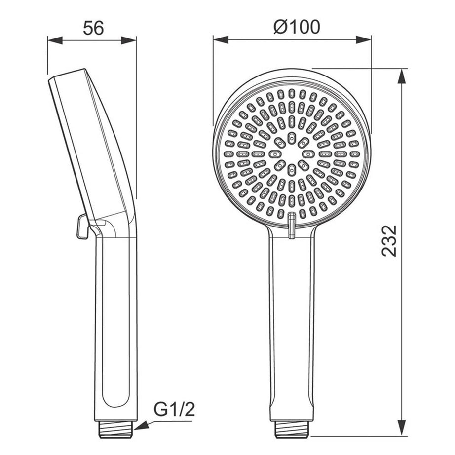 Shower Head Silk Black Aluminium 2 Spray Patterns Bathroom Contemporary - Image 2