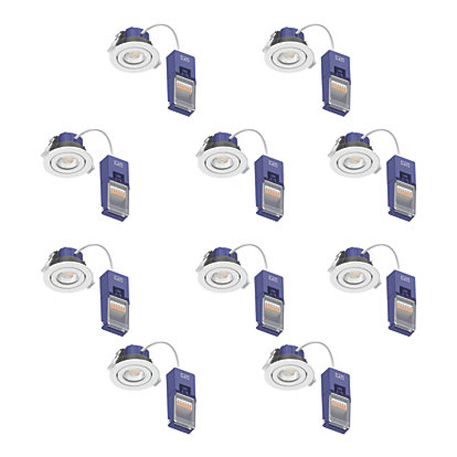 LAP LED Downlights Fire Rated White Dimmable Bathroom Round IP65 Pack of 10 - Image 9