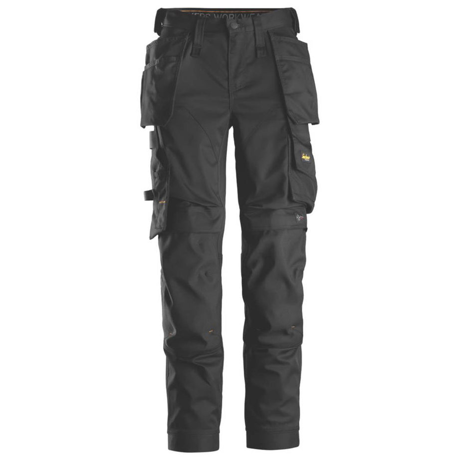 Snickers Work Trousers Womens Slim Fit Black Stretch Multi Pockets Size 14 31L - Image 1