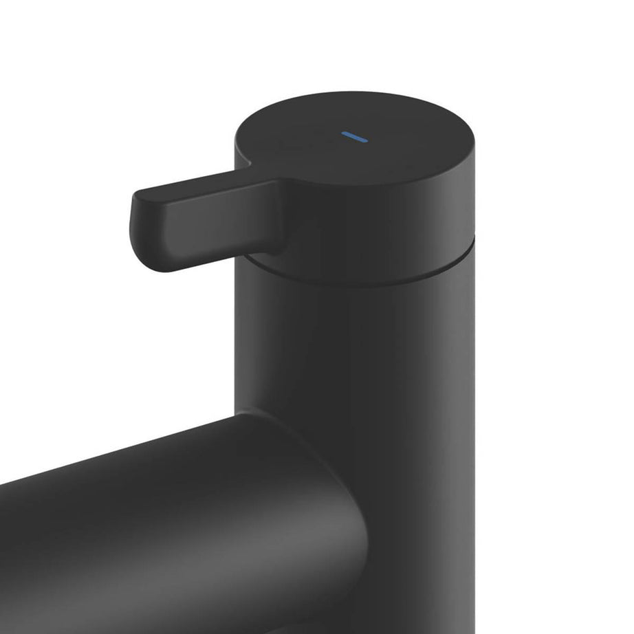 Swirl Basin Pillar Tap Set Black Brass Zinc Alloy Single Lever Modern 120mm - Image 2