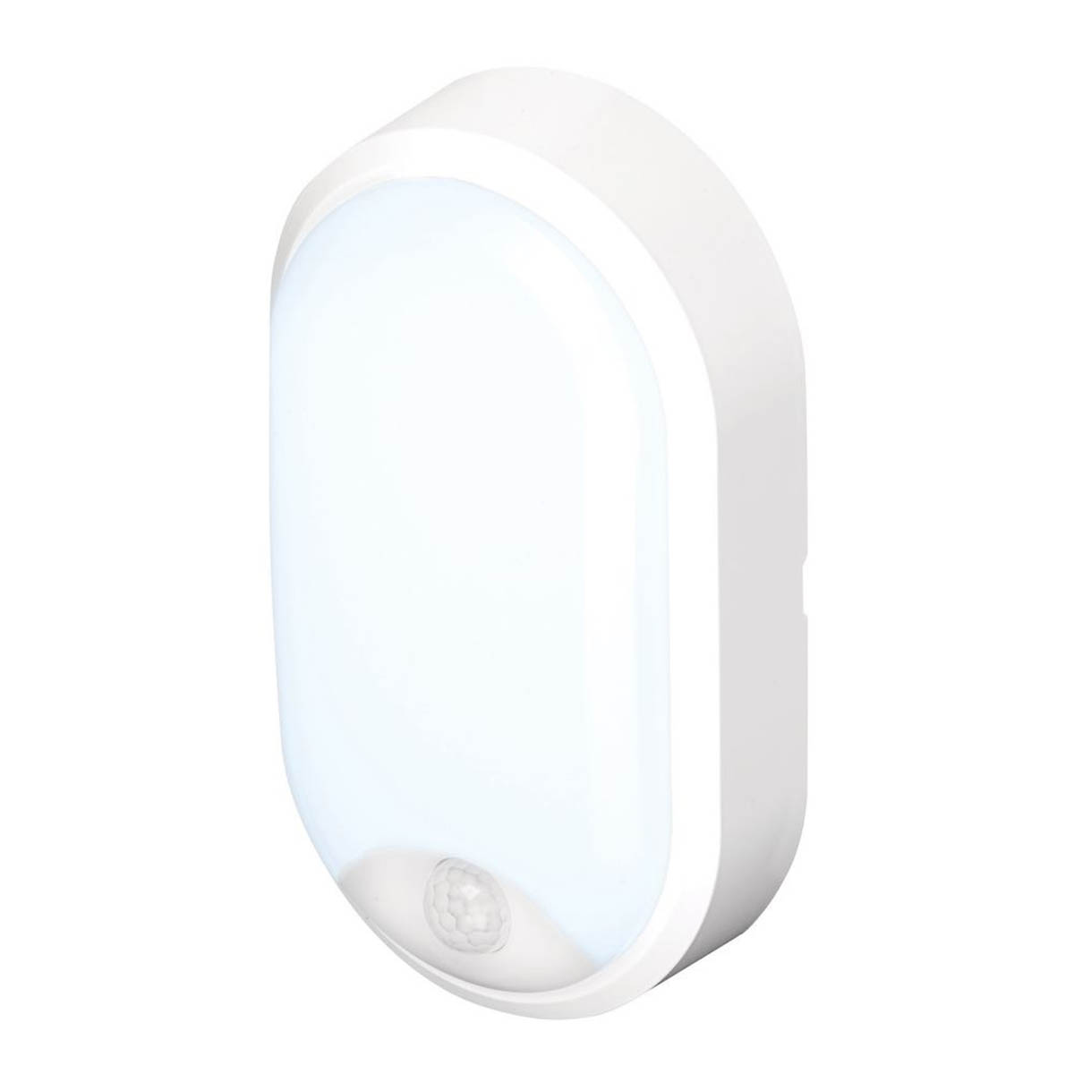 Outdoor LED Wall Bulkhead Ceiling Mount Oval With PIR Motion Sensor White 1100lm - Image 1