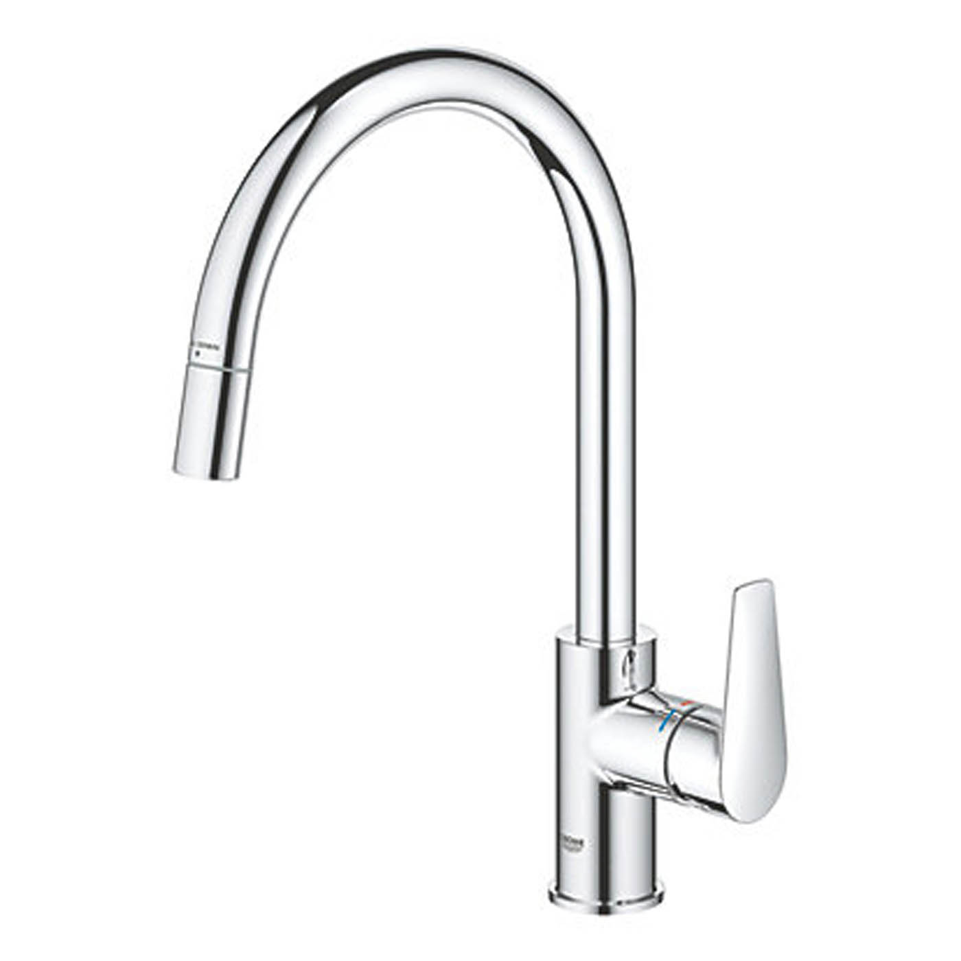 Grohe Kitchen Sink Tap Mixer Chrome Single Lever Swivel Spout Modern Faucet - Image 1