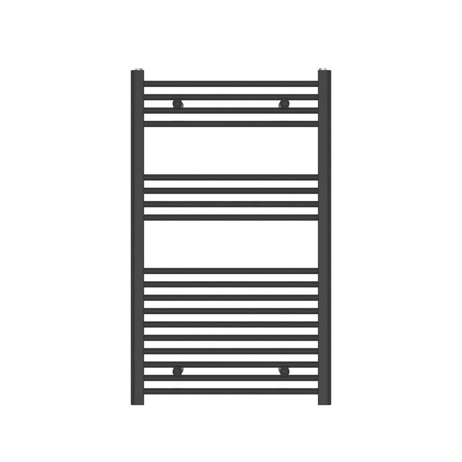 Towel Radiator Rail Black Steel Flat Bathroom Ladder Warmer 516W H1000xW600mm - Image 2