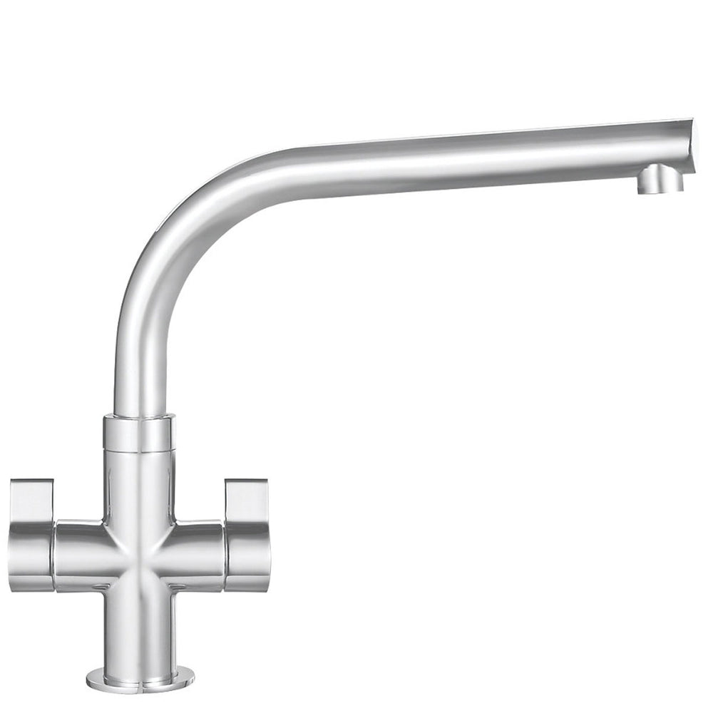 Franke Kitchen Sink Tap Mono Mixer Brushed Steel Double Lever Swivel Spout - Image 2