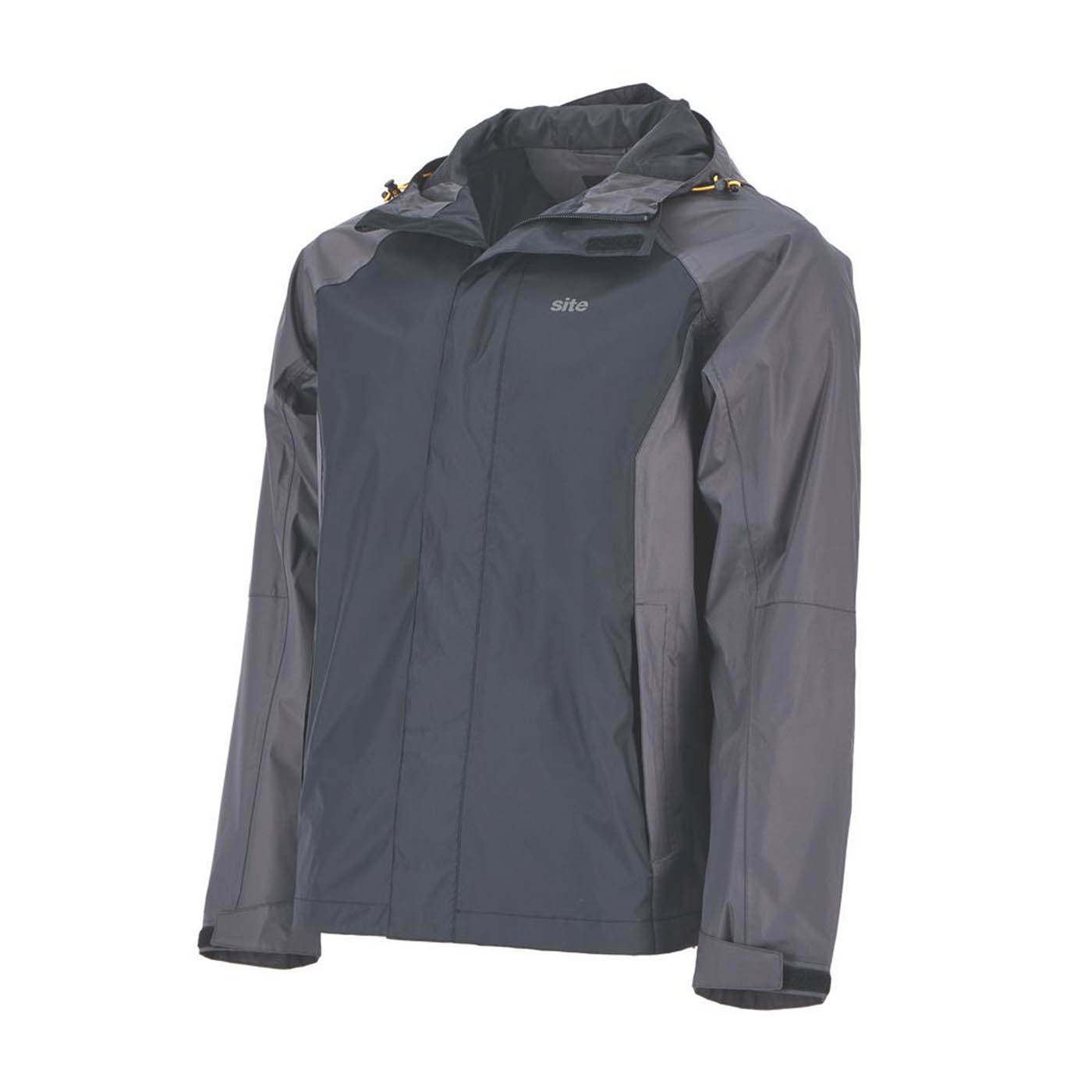 Site Work Jacket Mens Grey Black Waterproof Lightweight Large Size 50" Chest - Image 1