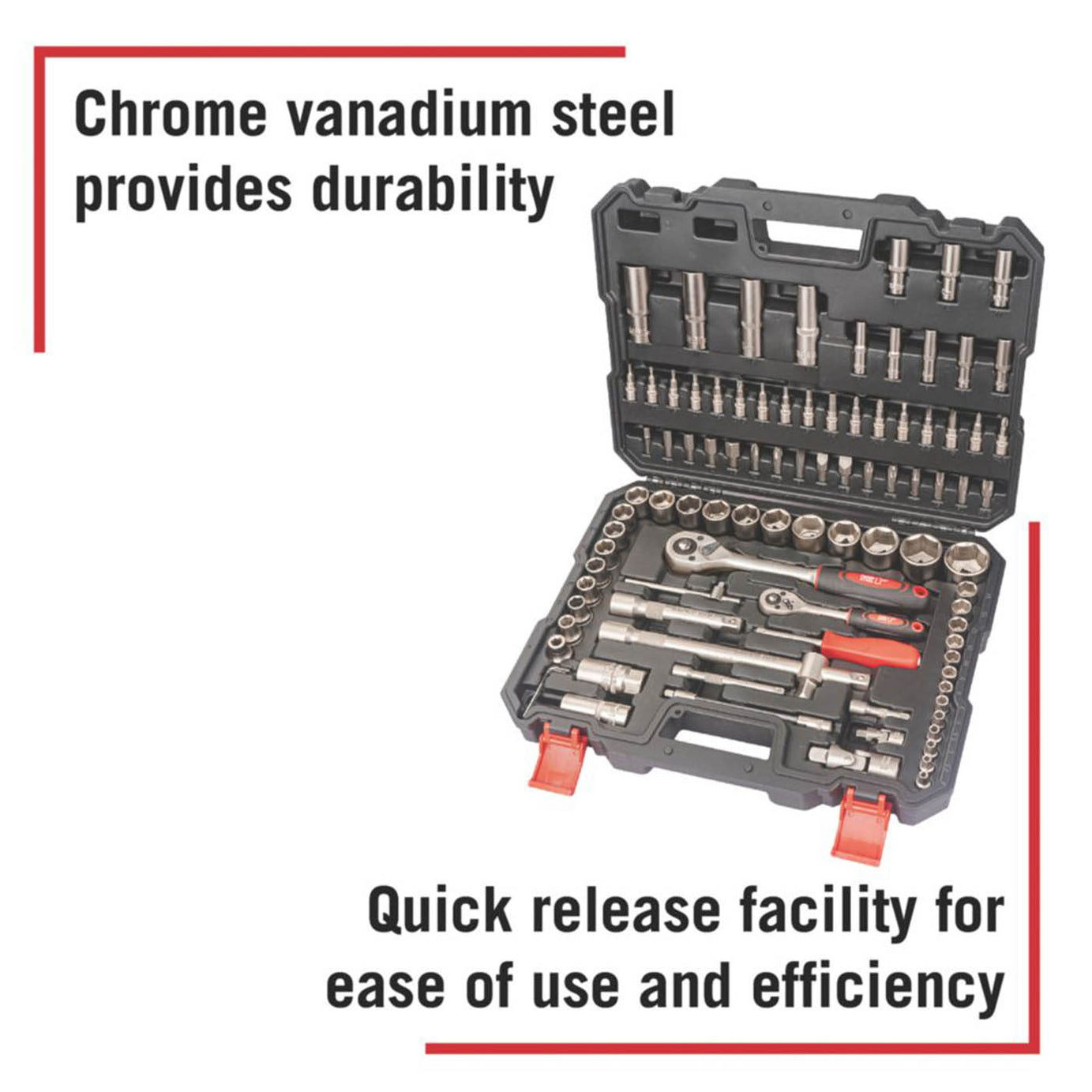 Socket Set 3/8” 1/4” And 1/2“ Drive Metric Corrosion Resistant Pack Of 94 - Image 3