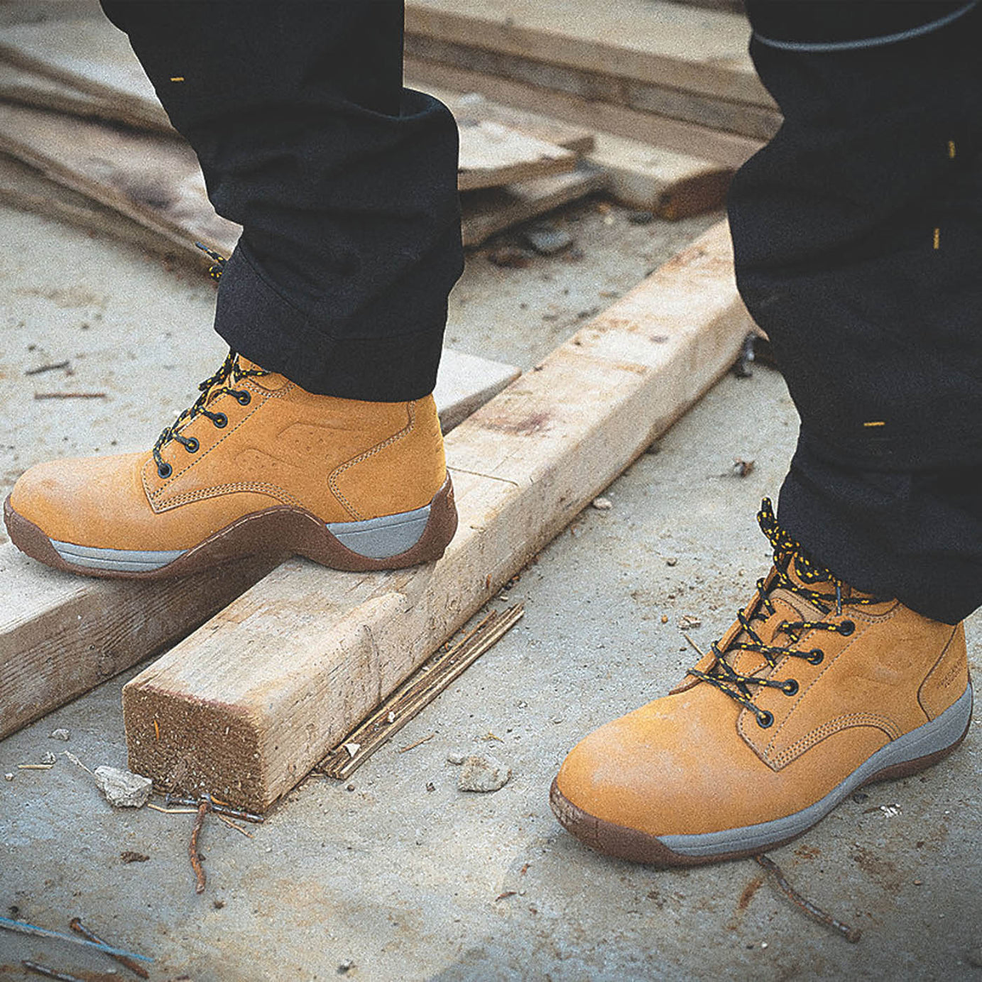 DeWalt Safety Boots Mens Wide Fit Honey Leather Steel Toe Cap Work Shoes Size 11 - Image 4