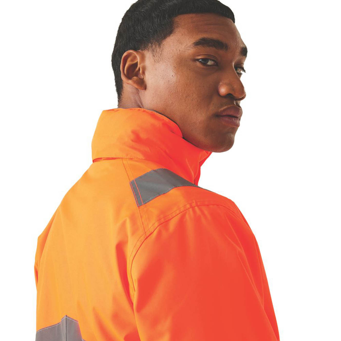 Regatta Hi-Vis Jacket Mens Orange Waterproof Reflective Small 37.5in Chest - Image 6