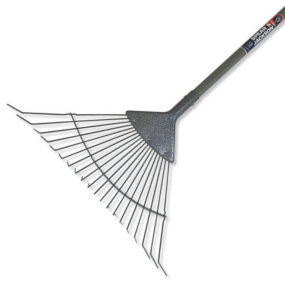 Spear & Jackson Lawn Rake Carbon Steel Head Soft-Grip Handle 20 Tines 480mm - Image 1