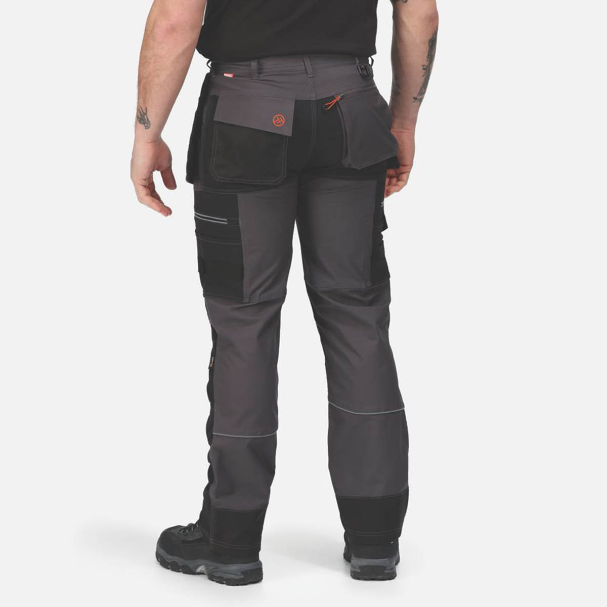 Regatta Work Trousers Mans Classic Fit Grey Black Stretch Multi Pocket 33W 29L - Image 4