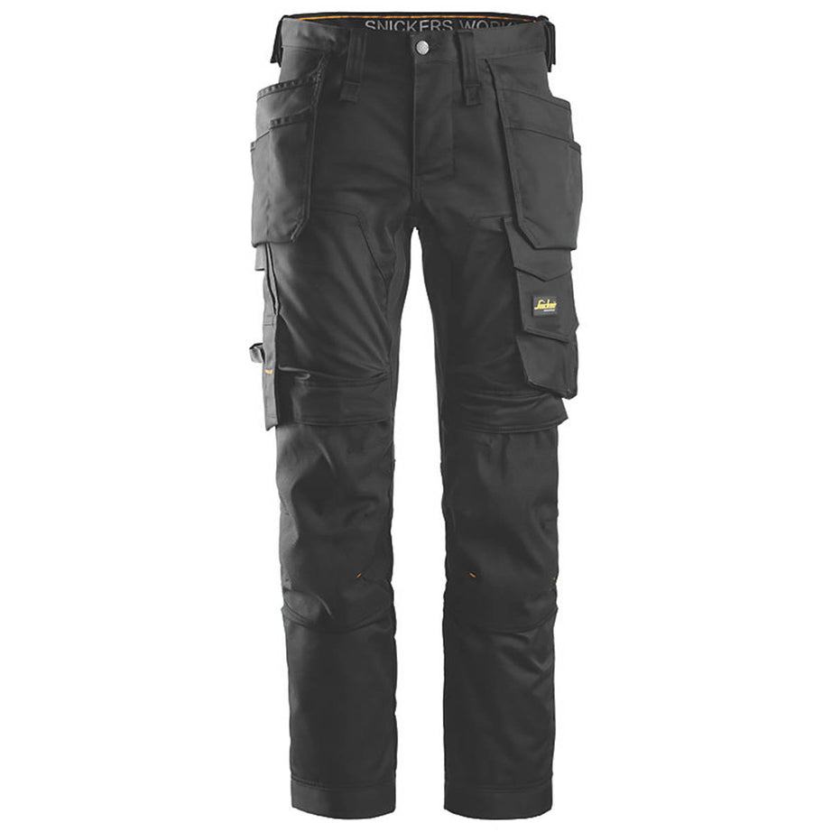 Snickers Work Trousers Mens Slim Fit Black Stretch Multi Pockets 39"W 32"L - Image 1
