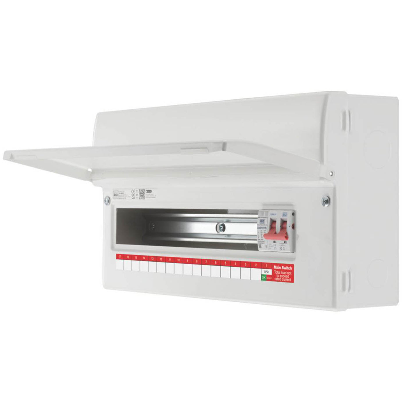 British General Consumer Unit with SPD 16-Module 16 Way 100A Part Populated - Image 1