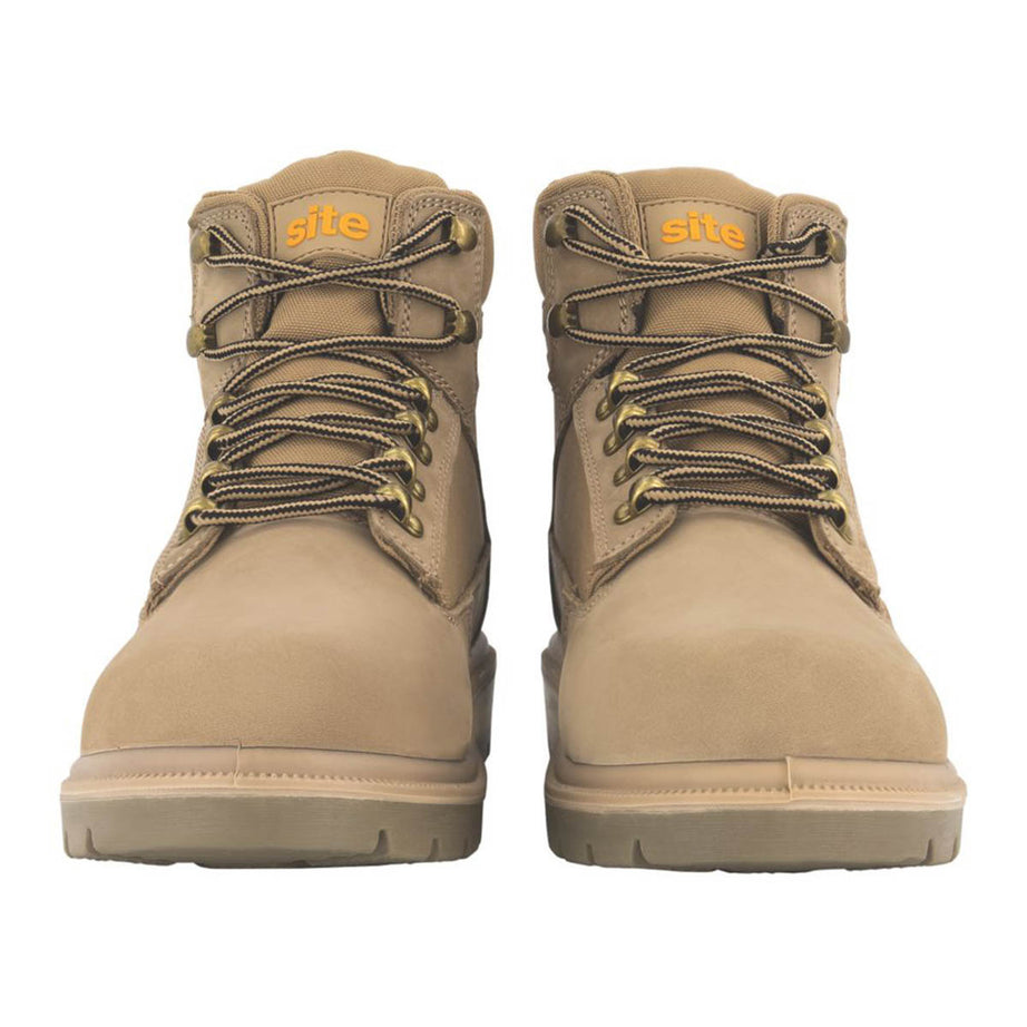 Site Safety Boots Mens Standard Fit Stone Leather Steel Toe Work Shoes Size 10 - Image 5