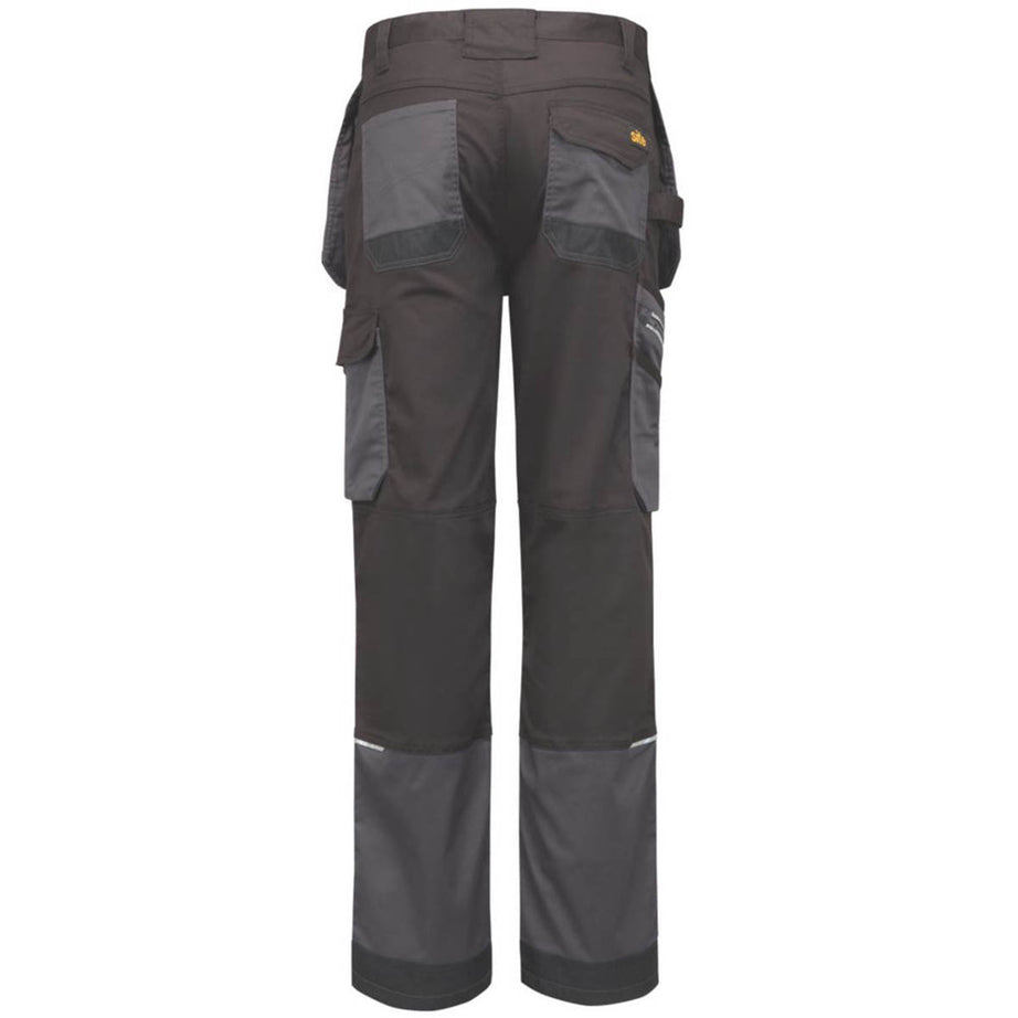 Site Work Trousers Mens Regular Fit Grey Black Multi Pockets Stretch 38"W 30"L - Image 3