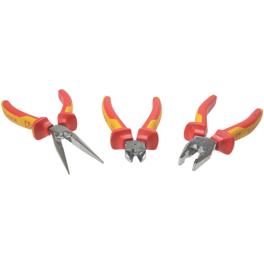Knipex VDE Pliers Bi-Material Comfort Grip Durable Induction-Hardened Set 3 Pcs - Image 2