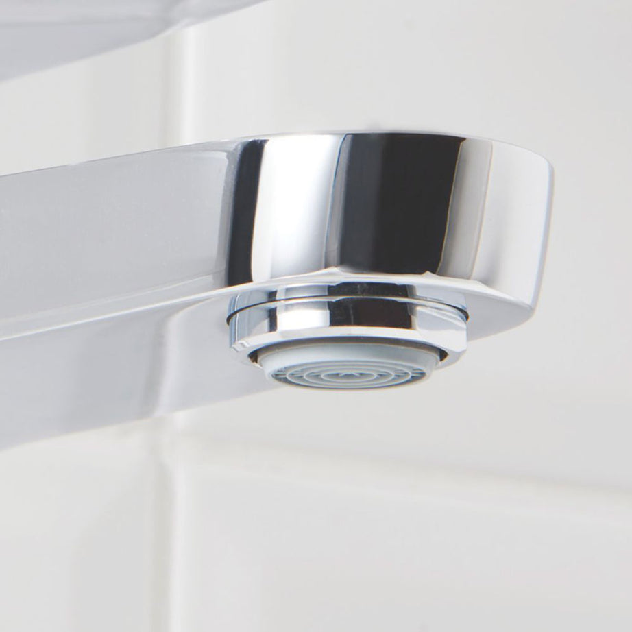 Swirl Bathroom Basin Tap Mono Mixer Silver Single Lever Clicker Waste Modern - Image 3