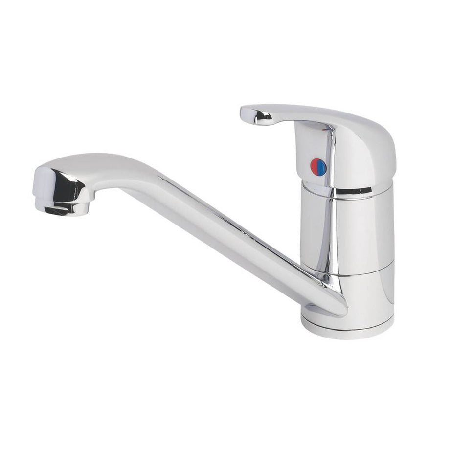 Swirl Kitchen Sink Tap Mono Mixer Chrome Single Lever Swivel Spout Modern Faucet - Image 1