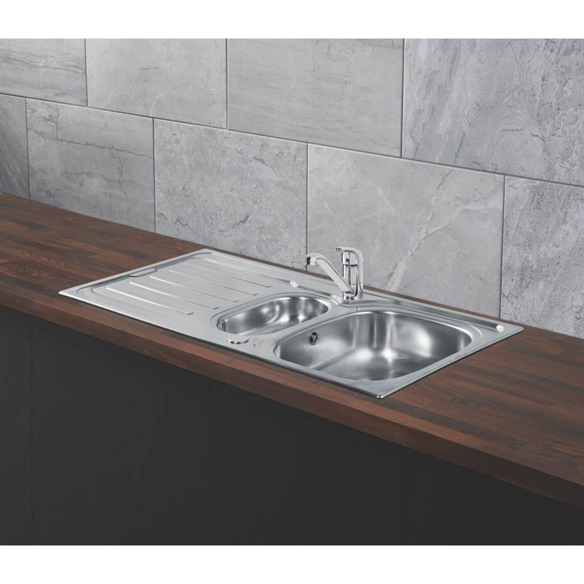 Swirl Kitchen Sink Tap Mono Mixer Chrome Single Lever Swivel Spout Modern Faucet - Image 4