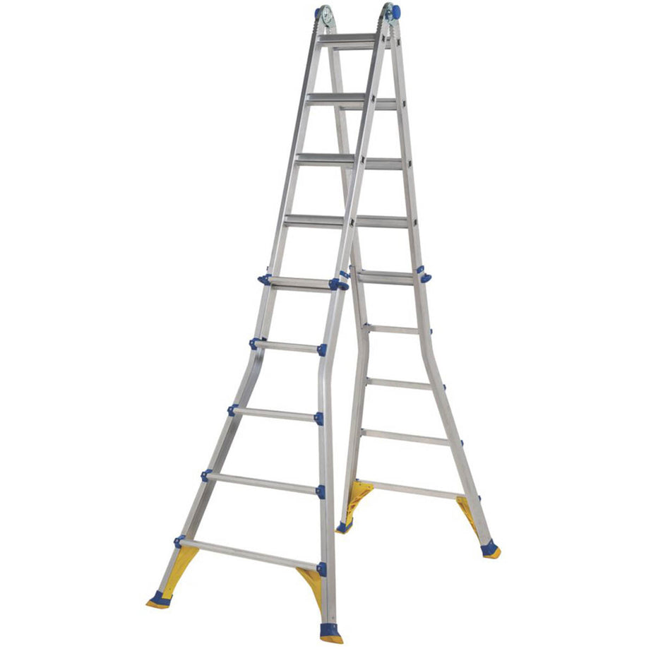 Werner Combination Ladder 5.1m  Aluminium Telescopic Non Slip Wide Flare Compact - Image 1