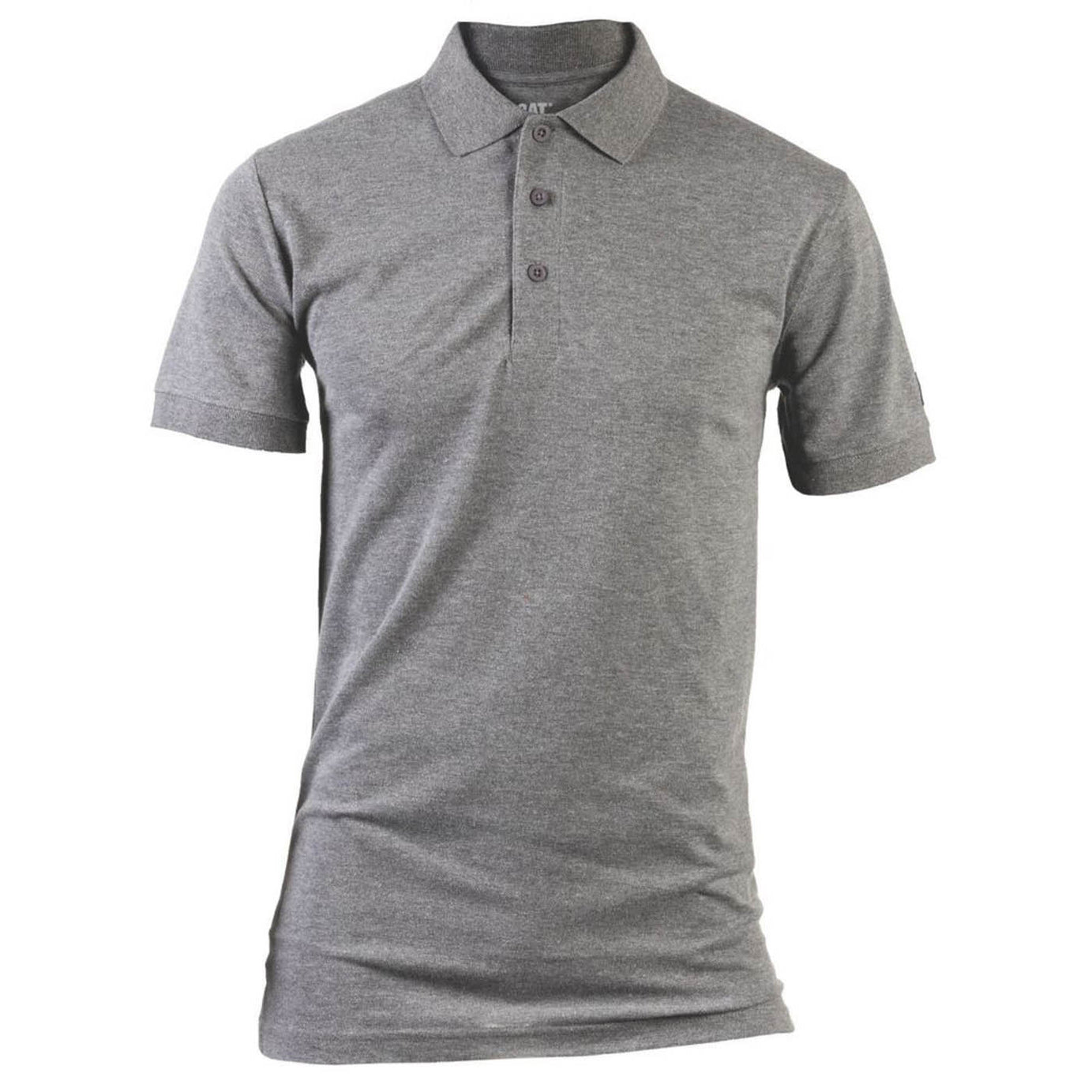 CAT Work Polo Shirt Mens Regular Fit Dark Grey Short Sleeve Large 41" Chest - Image 1