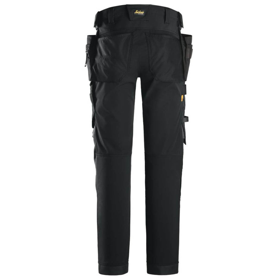 Snickers Mens Work Trousers Shell Stretch Black Slim Fit Pockets 35" W 30" L - Image 3