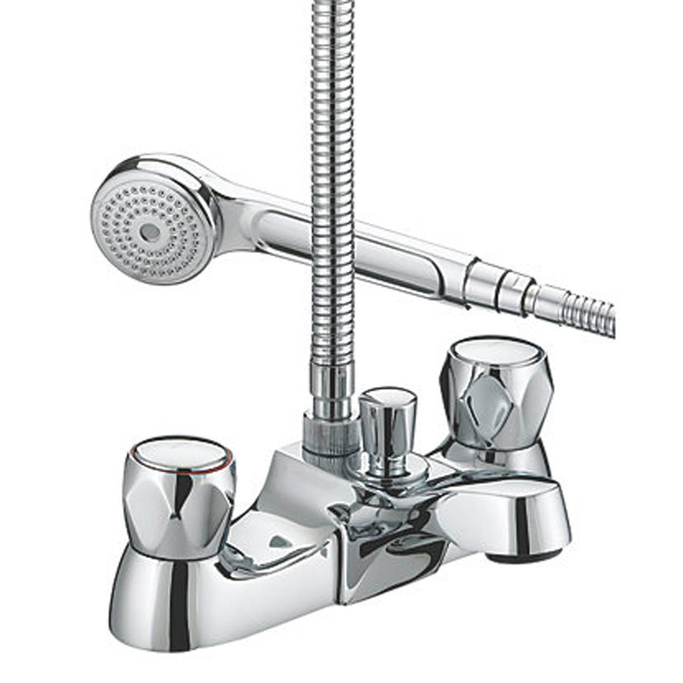 Bristan Bath Filler Tap Shower Mixer Chrome Dual Lever Round Head Bathroom - Image 1