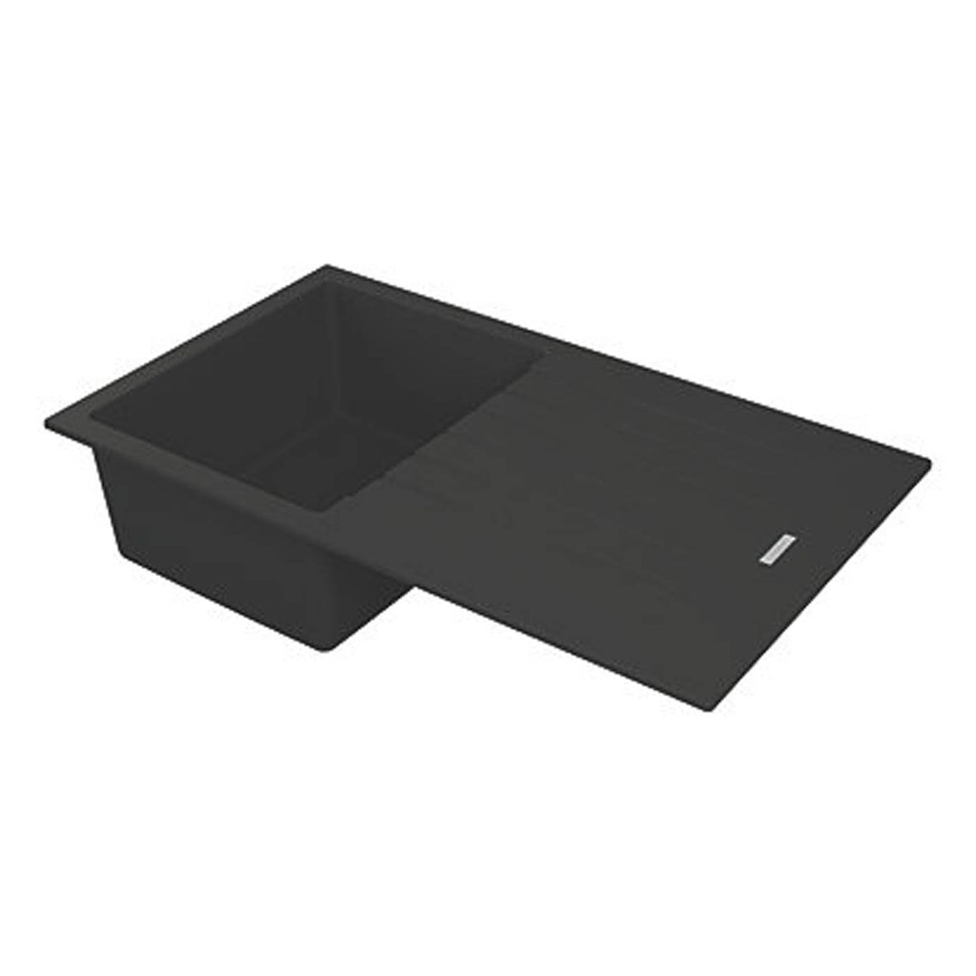 Carysil Kitchen Sink Midnight Black Granite Composite 1 Bowl Reversible Waste - Image 1