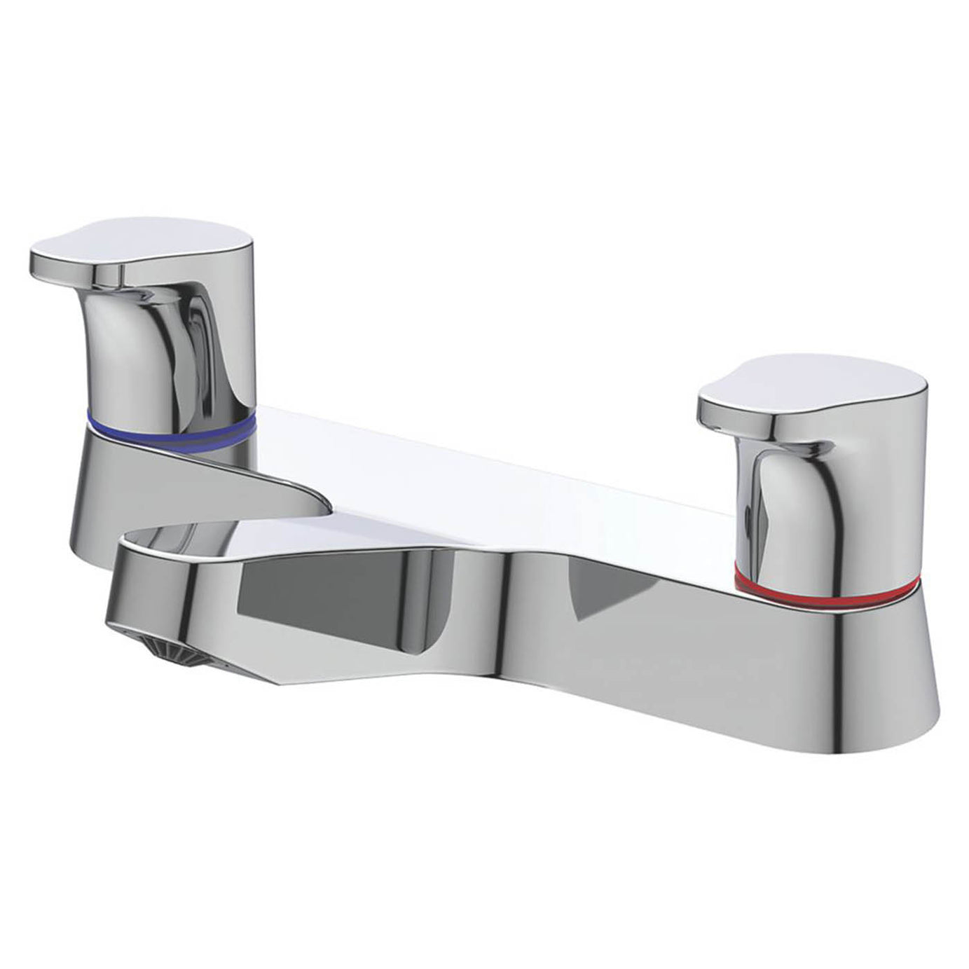 Bath Filler Tap Mixer Chrome Dual Lever Brass 81mm Bathroom Modern Faucet - Image 1