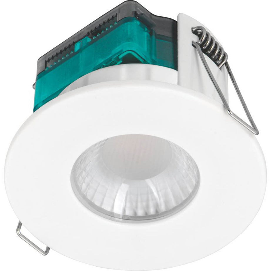 LED Downlights Fixed Fire Rated Dimmable White Round Low Profile 515lm 10 Pack - Image 2