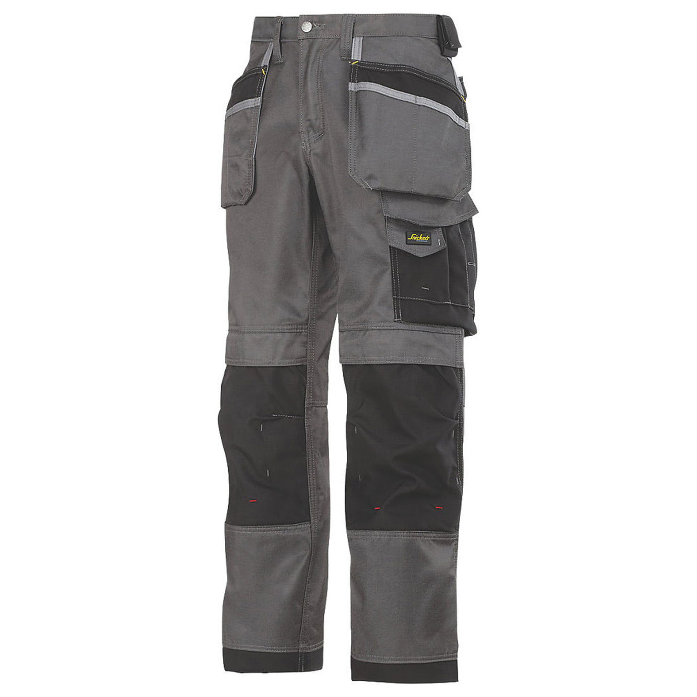 Snickers Work Trousers Mens Relaxed Fit Grey Black Multi Pockets 35"W 30"L - Image 1