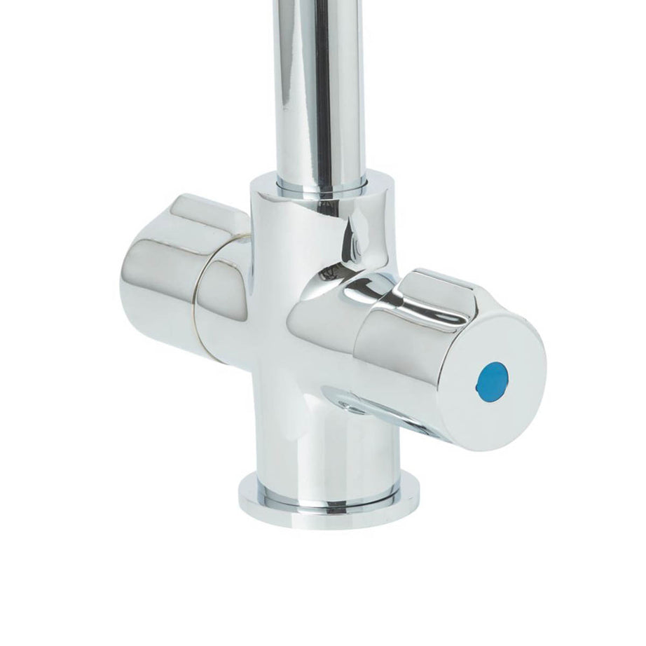 Kitchen Tap Mono Mixer Chrome Double Lever Swivel Spout Ceramic Disc Faucet - Image 3