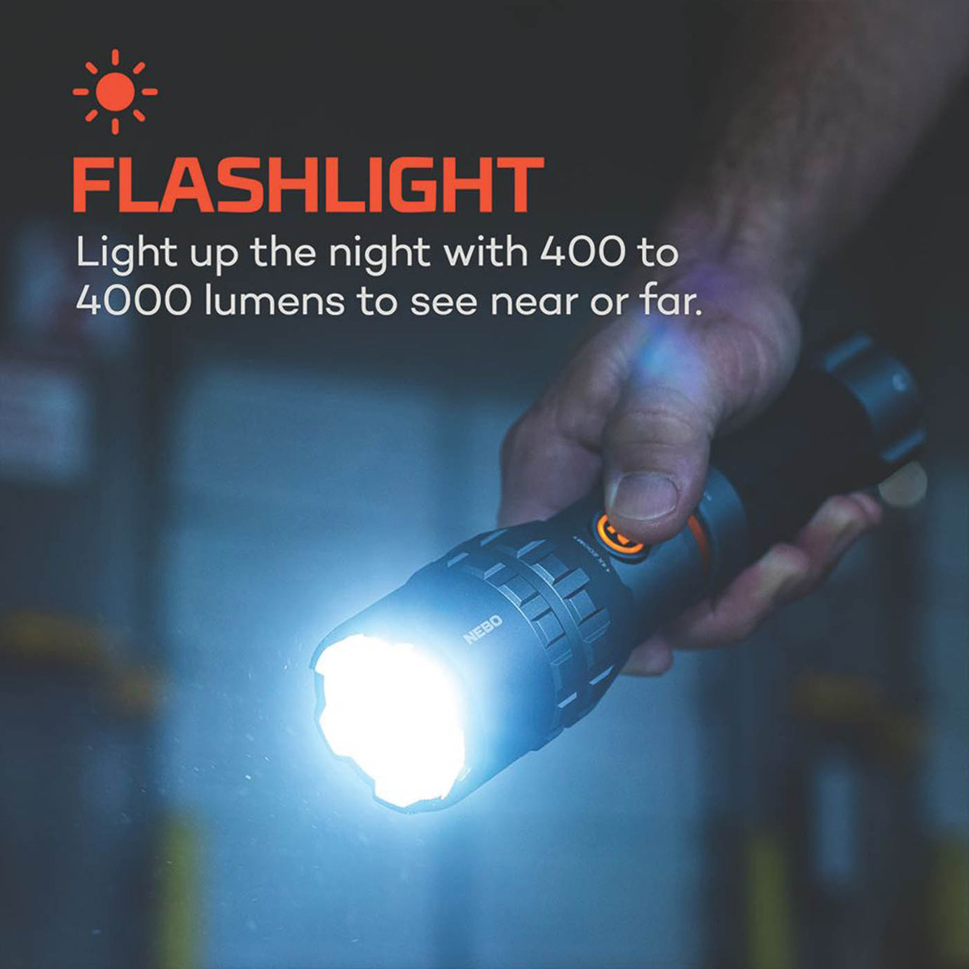 Nebo Flashlight LED Rechargeable Storm Grey Aluminium Impact Resistant 4000lm - Image 4