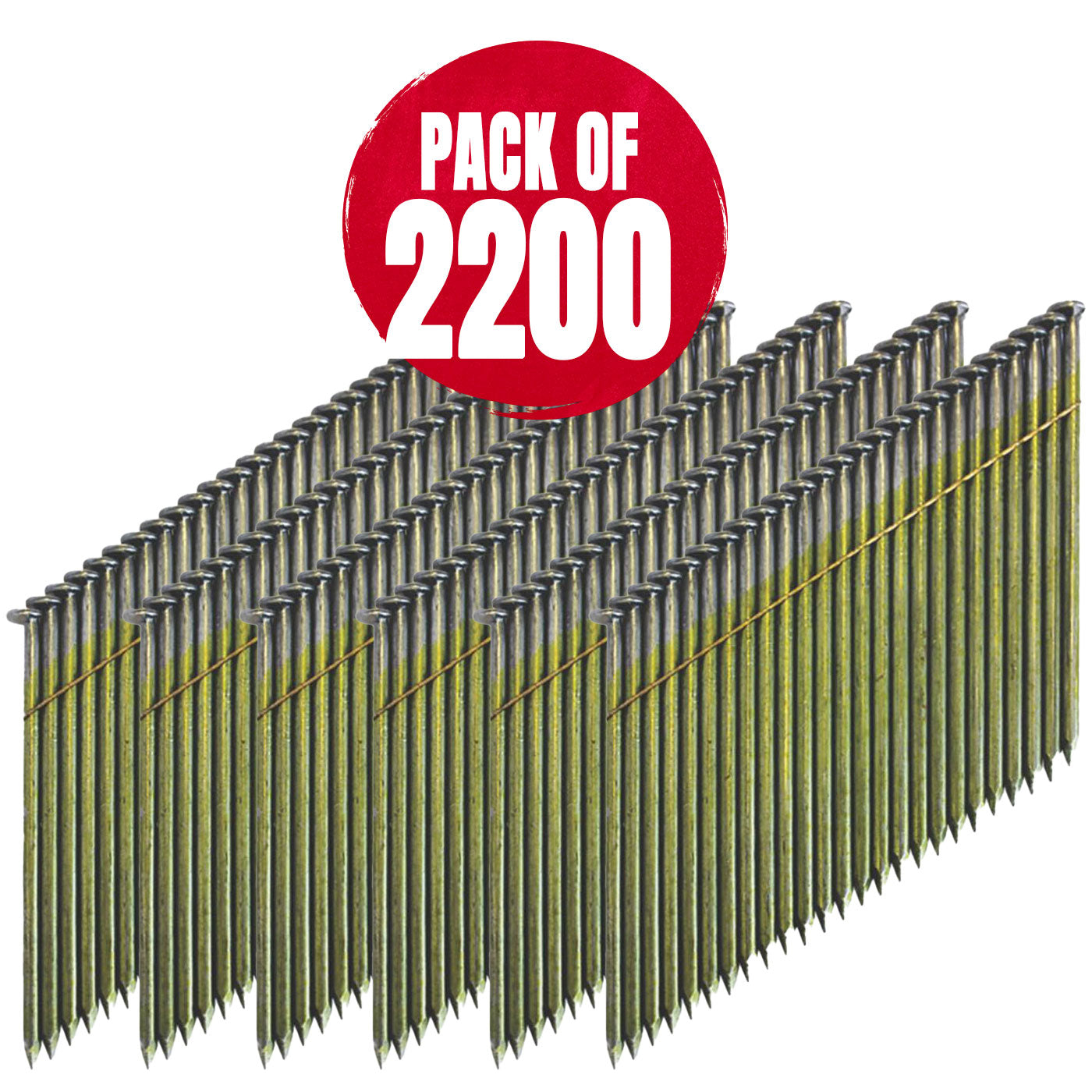 DeWalt Framing Stick Nails Galvanised Collated Ring Shank 2.8 x 50mm 2200 Pack - Image 1