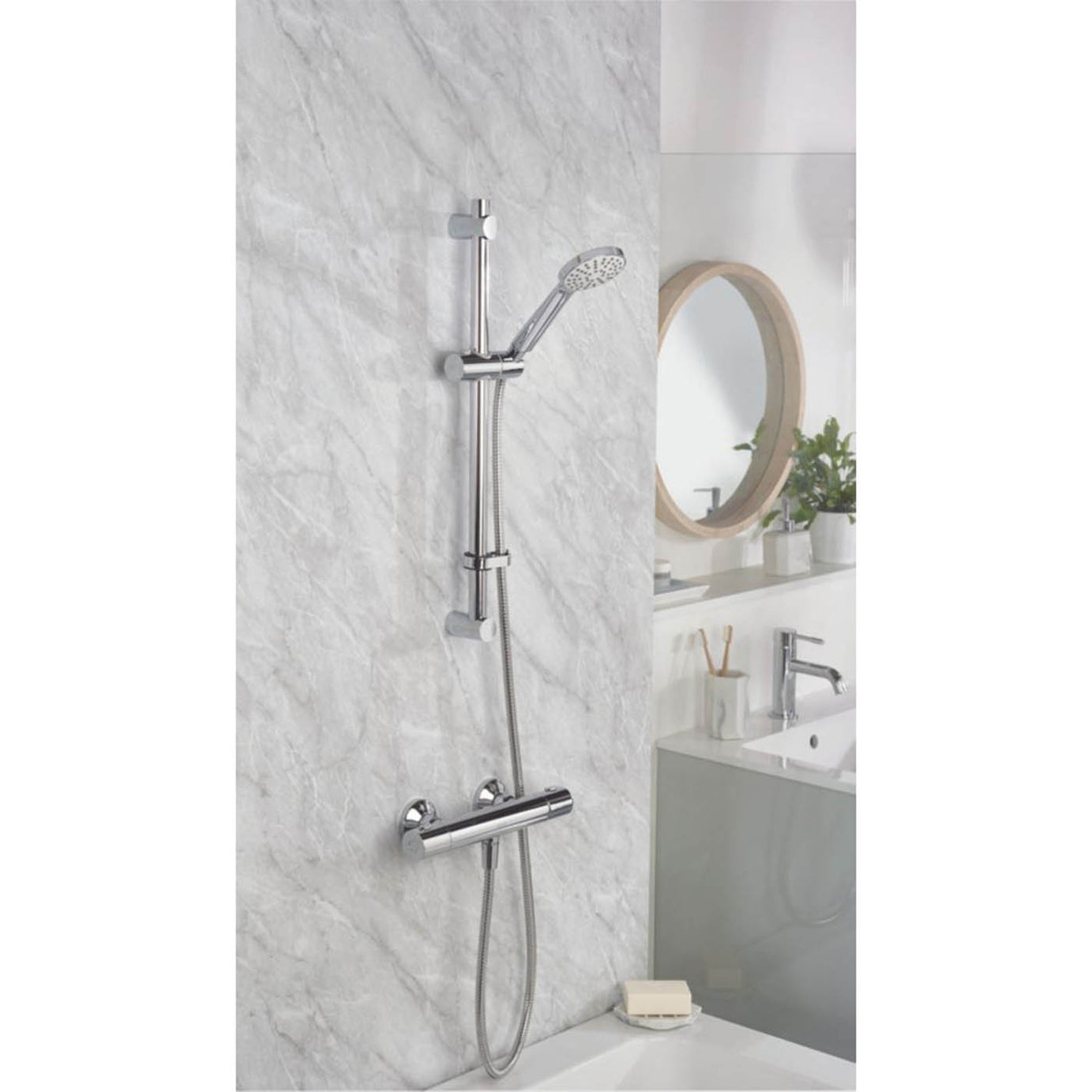 Bristan Thermostatic Mixer Shower Kit Chrome Exposed Single Spray Pattern Round - Image 3