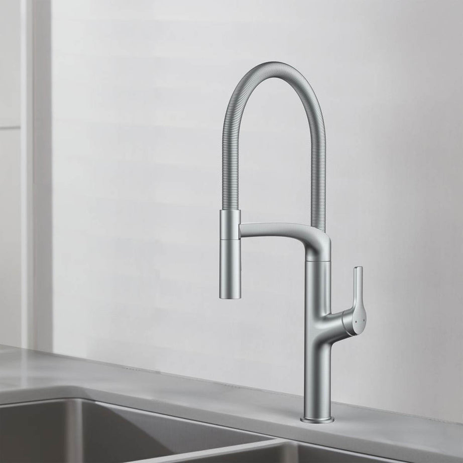 Swirl Kitchen Tap Mixer Stainless Steel Pull Out Single Lever Modern Faucet - Image 2
