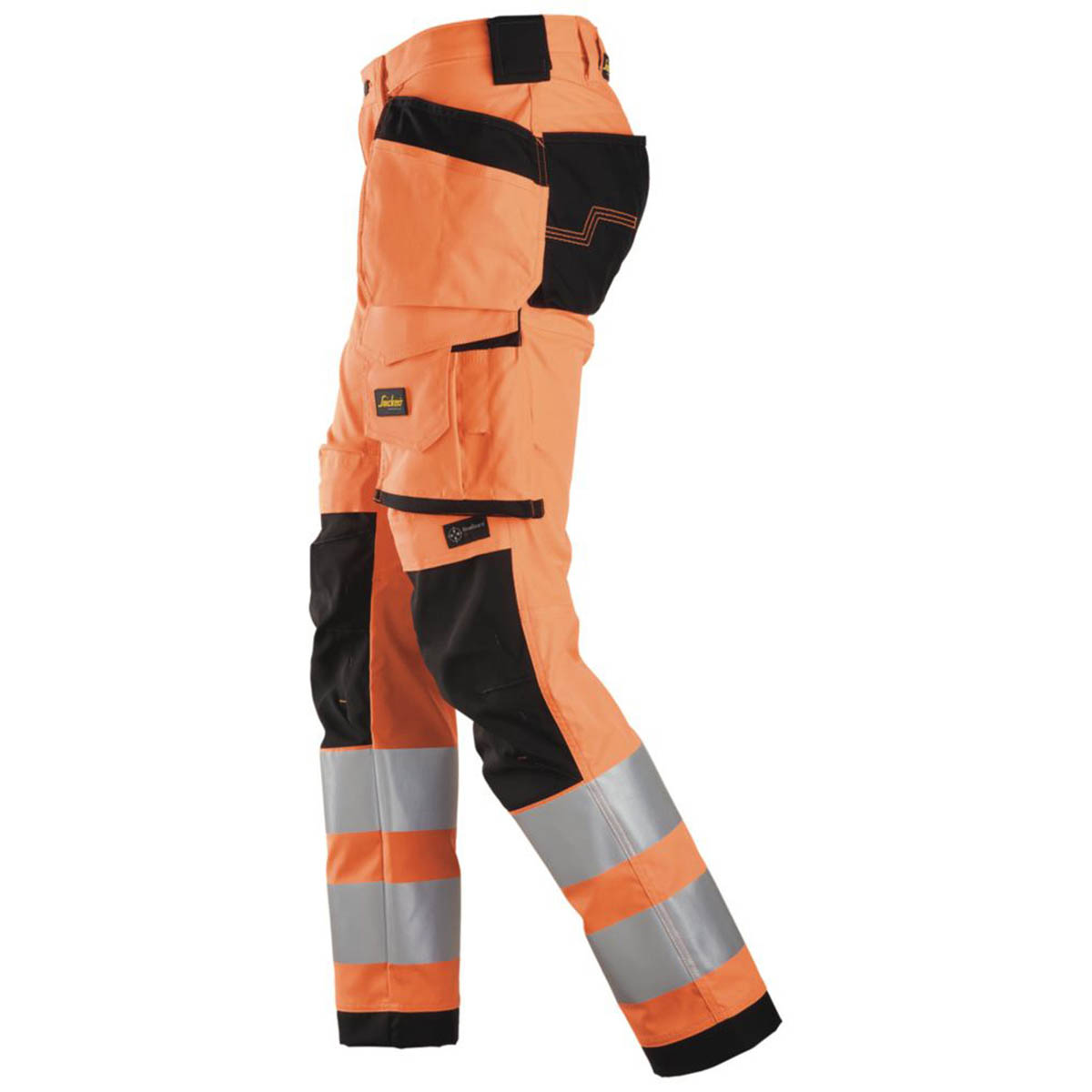 Snickers Hi-Vis Work Trousers Mens Slim Fit Orange 6243 Multi Pockets 44W 32L - Image 4