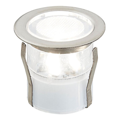 LED Deck Lights Cool White Chrome Outdoor Garden Modern Recessed Pack Of 10 - Image 2